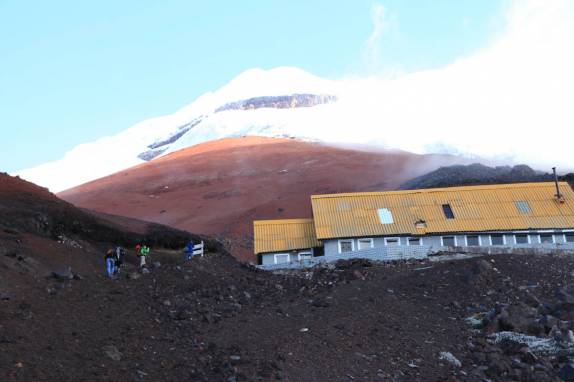 Refúgio do Cotopaxi, a mais de 4.800 metros de altitude, no Equador